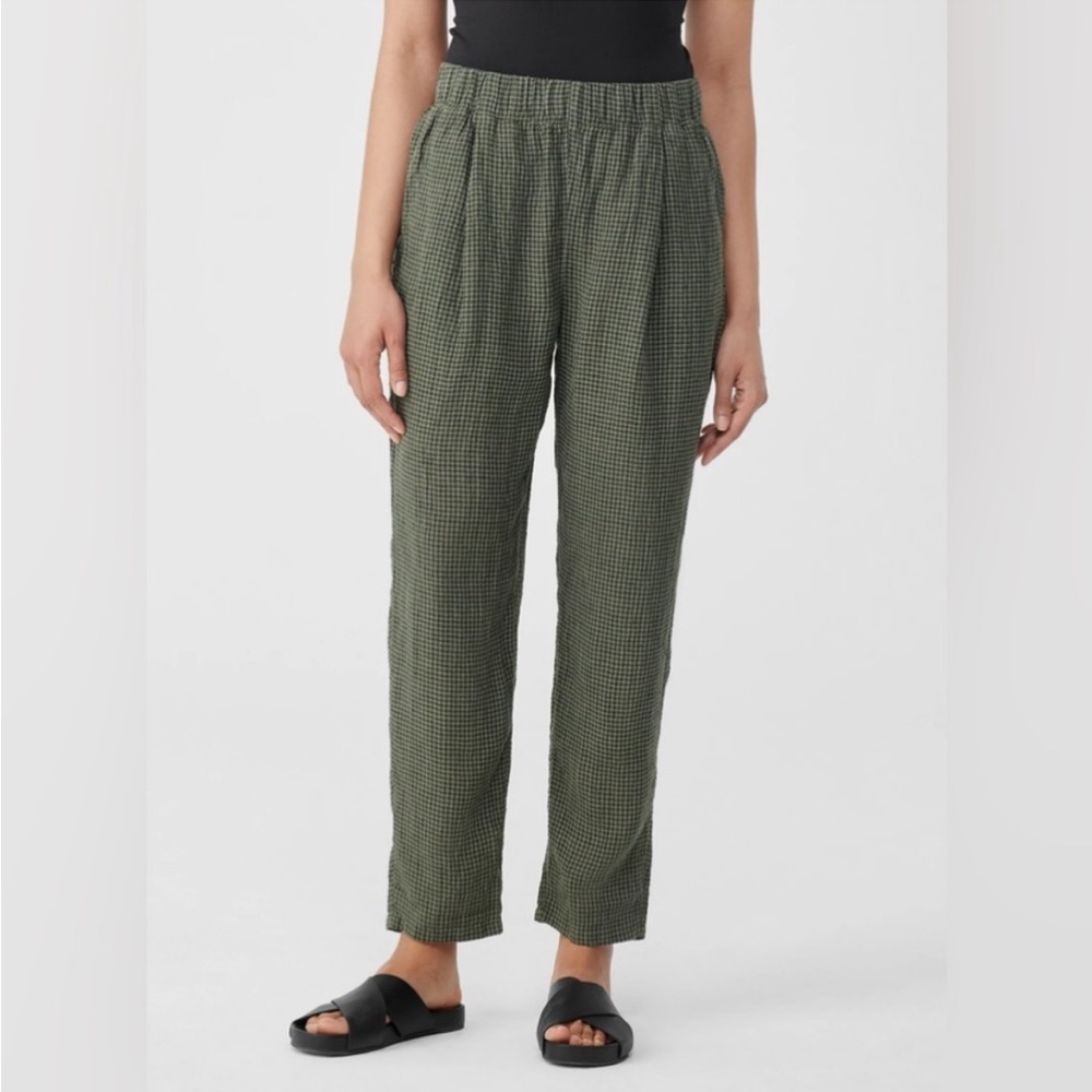 NWT Eileen Fisher Puckered
Organic Linen Tapered Pant